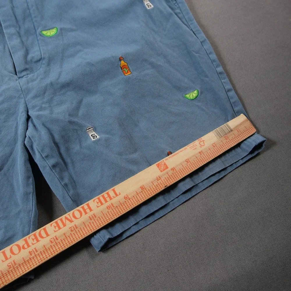 Castaway Tequila Lime Salt Embroidered Vacation Fun Costal Chino Men Shorts 40